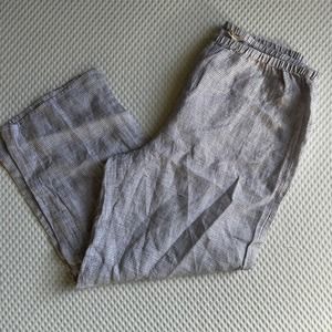 Eileen Fisher Gray Checkered Ankle Pants